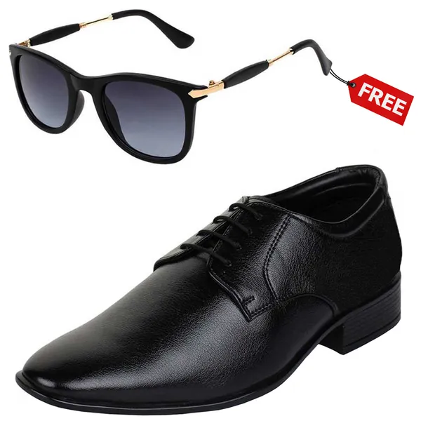 Black_PU_Premium_Lace-Up_Shoes_With_Free_Sunglasses_For_Men_&_Boys