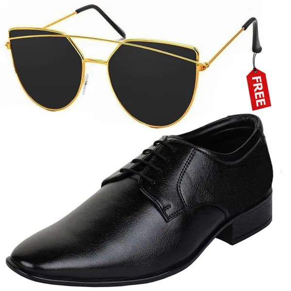 Black_PU_Premium_Lace-Up_Shoes_With_Free_Sunglasses_For_Men_&_Boys