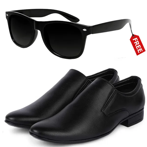 Black_PU_Premium_Lace-Up_Shoes_With_Free_Sunglasses_For_Men_&_Boys