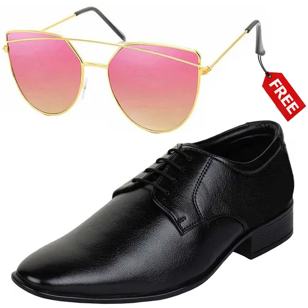 Black_PU_Premium_Lace-Up_Shoes_With_Free_Sunglasses_For_Men_&_Boys