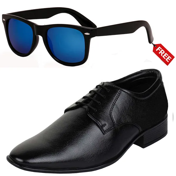 Black_PU_Premium_Lace-Up_Shoes_With_Free_Sunglasses_For_Men_&_Boys