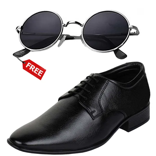 Black_PU_Premium_Lace-Up_Shoes_With_Free_Sunglasses_For_Men_&_Boys