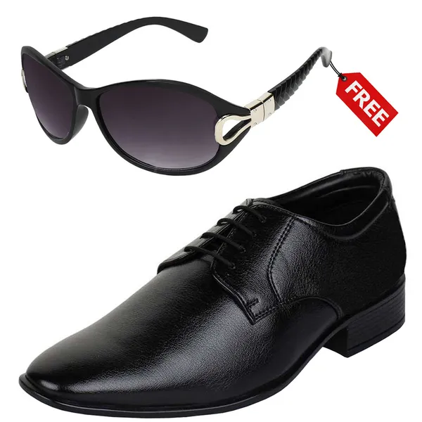 Black_PU_Premium_Lace-Up_Shoes_With_Free_Sunglasses_For_Men_&_Boys