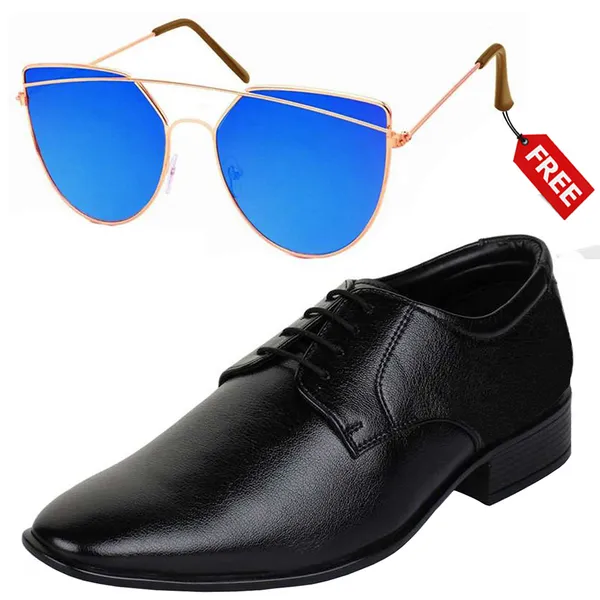 Black_PU_Premium_Lace-Up_Shoes_With_Free_Sunglasses_For_Men_&_Boys