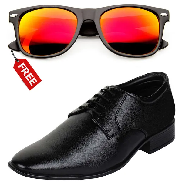 Black_PU_Premium_Lace-Up_Shoes_With_Free_Sunglasses_For_Men_&_Boys