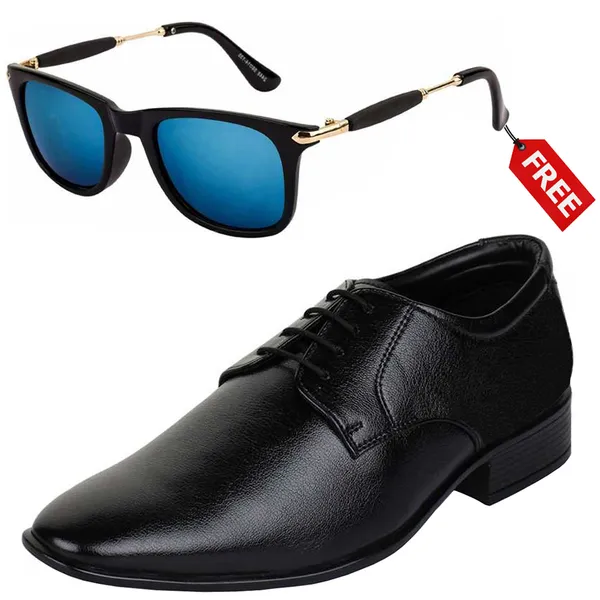 Black_PU_Premium_Lace-Up_Shoes_With_Free_Sunglasses_For_Men_&_Boys
