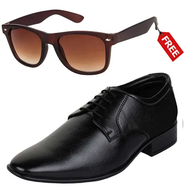 Black_PU_Premium_Lace-Up_Shoes_With_Free_Sunglasses_For_Men_&_Boys