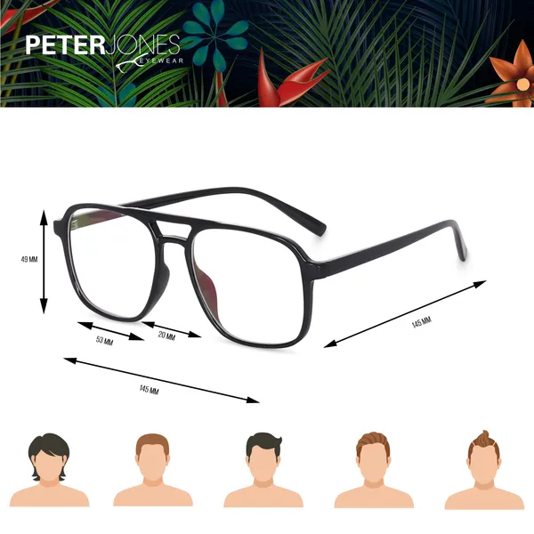 Black_Square_Large_Anti_Glare/UV_Protected_Computer/Gaming_Glasses_(20001B)_-_For_Unisex