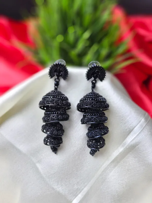 Traditional_Jhumka_Earrings_For_Women_|_Black