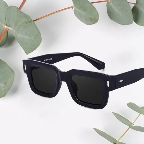 PETER JONES EYEWEAR Black Large Square UV/UB Protected Sunglasses