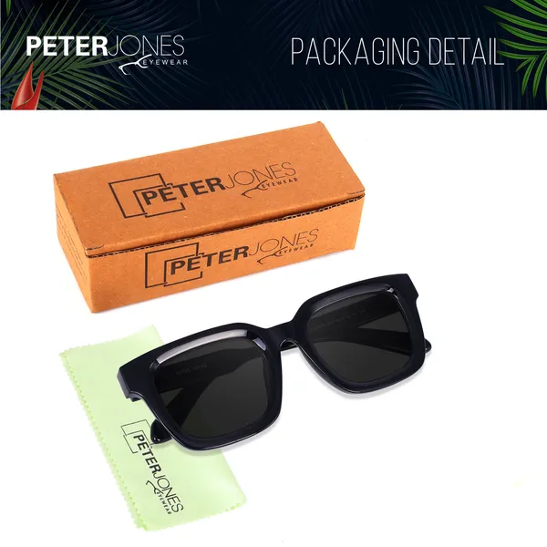 Black_Large_Square_UV/UB_Protected_Sunglasses_(3803B)_-_For_Unisex