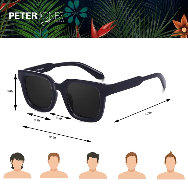 Black_Large_Square_UV/UB_Protected_Sunglasses_(3803B)_-_For_Unisex