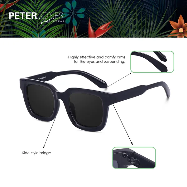 Black_Large_Square_UV/UB_Protected_Sunglasses_(3803B)_-_For_Unisex