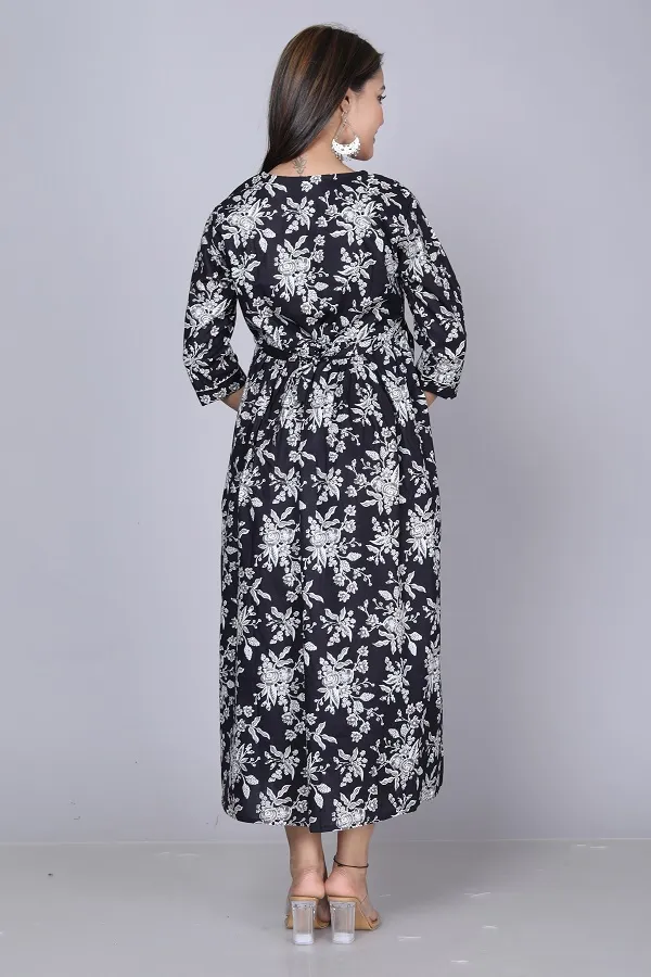 Black__Cotton_Maternity_And_Feeding_Kurti