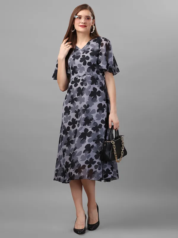 Black_&_Grey_Floral_Georgette_Maxi_Dress