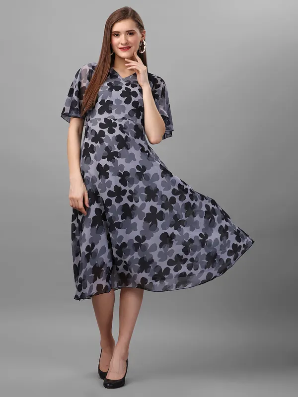 Black_&_Grey_Floral_Georgette_Maxi_Dress