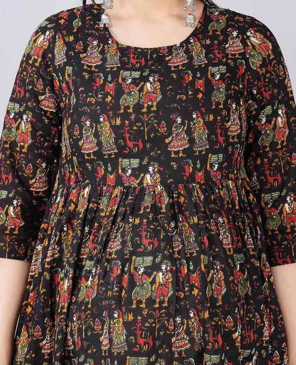 Black_blossom_Rayon_maternity_and_feeding_kurti