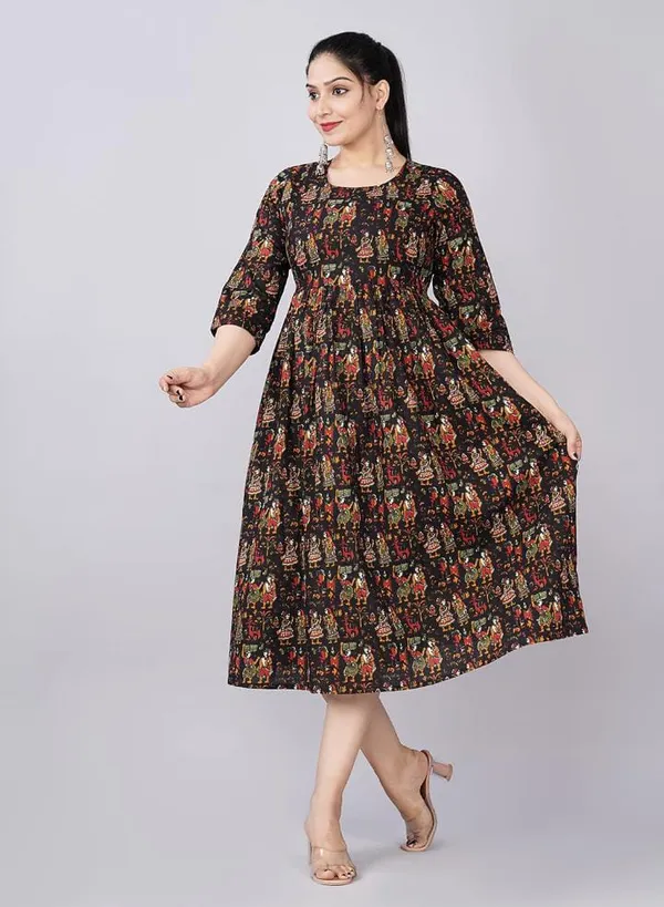 Black_blossom_Rayon_maternity_and_feeding_kurti