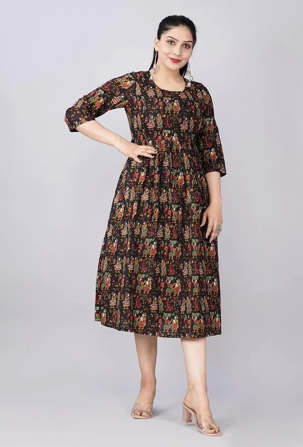 Black_blossom_Rayon_maternity_and_feeding_kurti