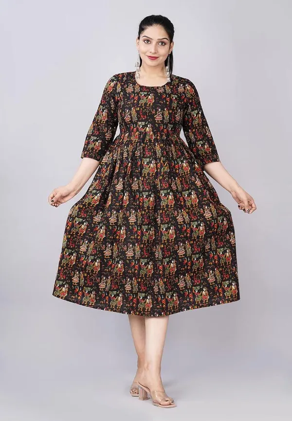 Black_blossom_Rayon_maternity_and_feeding_kurti