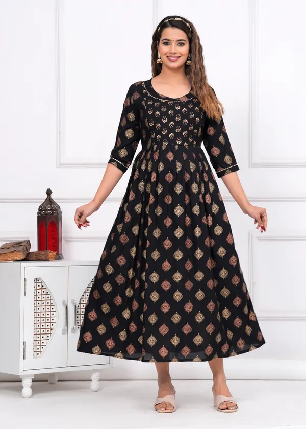 Black_Rayon__Maternity_And_Feeding_Kurti