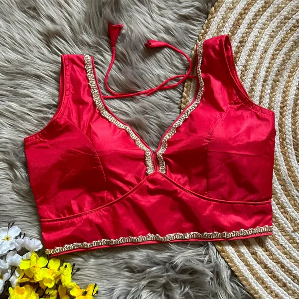 Red_Beautiful_Lace_With_V_Neck_Pattern_Blouse