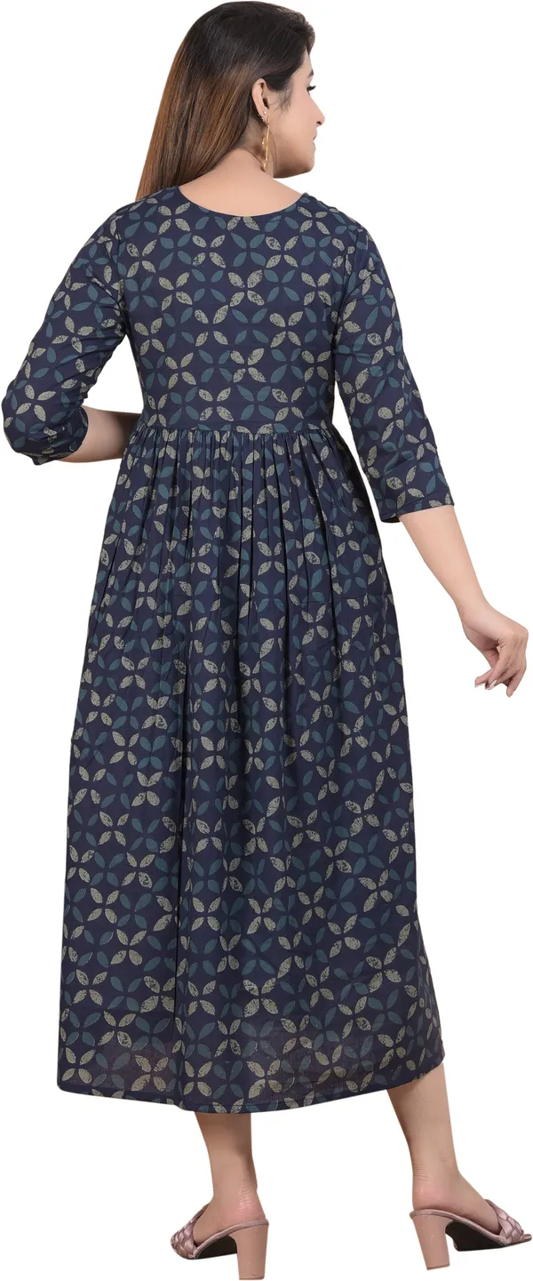 Maternity_Women_Fit_and_Flare_Blue_Dress