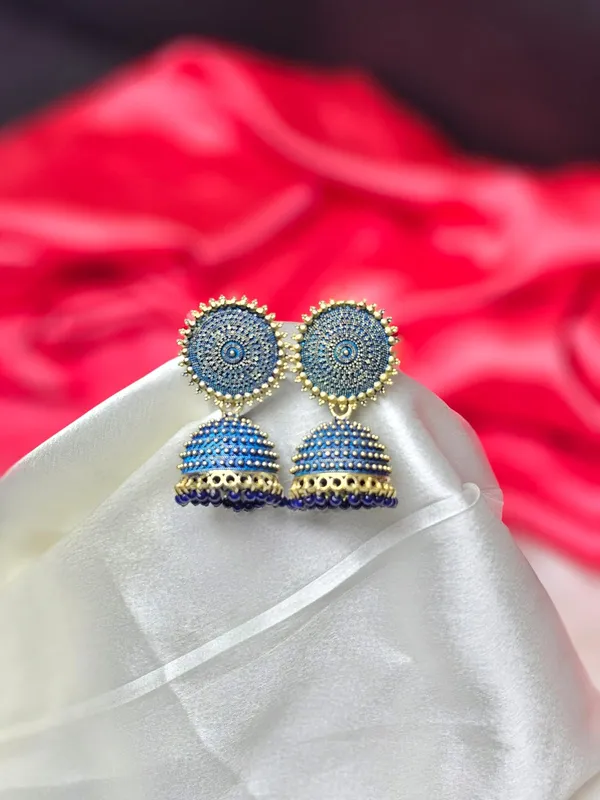 Antique_Jhumka_Earrings_For_Women_|_Blue