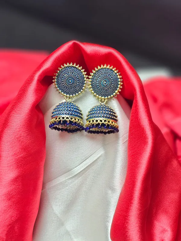 Antique_Jhumka_Earrings_For_Women_|_Blue