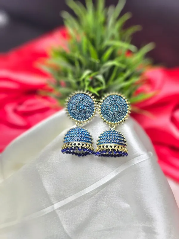 Antique_Jhumka_Earrings_For_Women_|_Blue