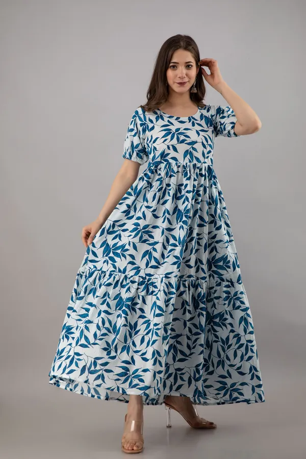 Maternity_Women_Fit_and_Flare_Blue_Dress