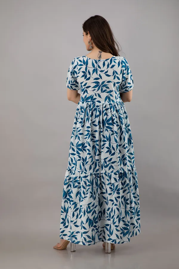 Maternity_Women_Fit_and_Flare_Blue_Dress