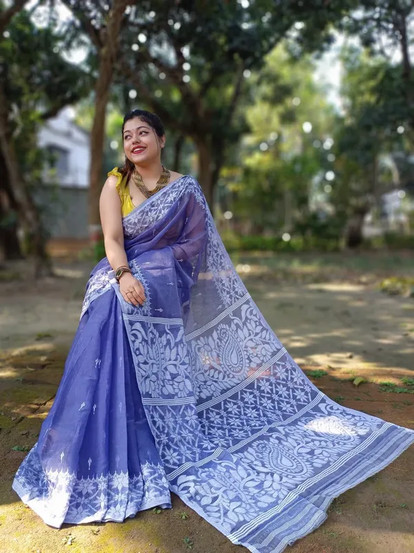 Indigo_Blue_Premium_Quality_Dhakai_Jamdani_Saree