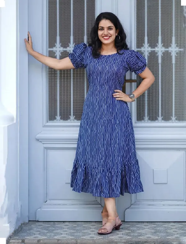 FOXDX_Blue_&_White_Women_Ethnic_Dress_Dress