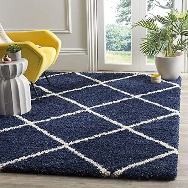Blue_Soft_Shaggy_Woolen_Carpet