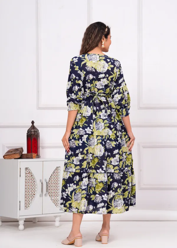 Blue_Floral_Cotton__Maternity_And_Feeding_Kurti