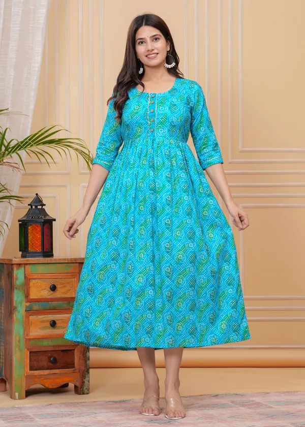 Blue_lossen_Cotton_Maternity_And_Feeding_Kurti