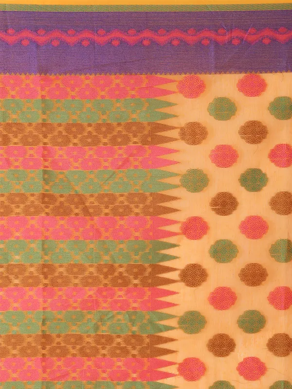 Orange_Cotton_Blend_Banarasi_Sarees_For_Women