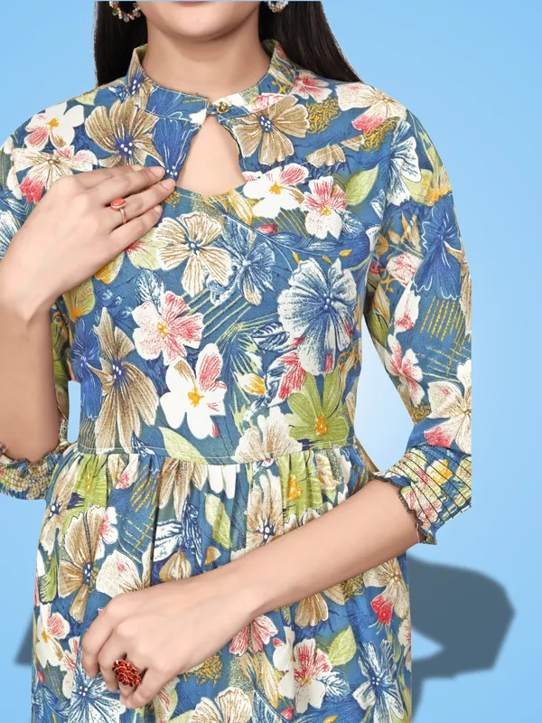 Blue_Classic_Rayon_Solid_Trendy_Tops