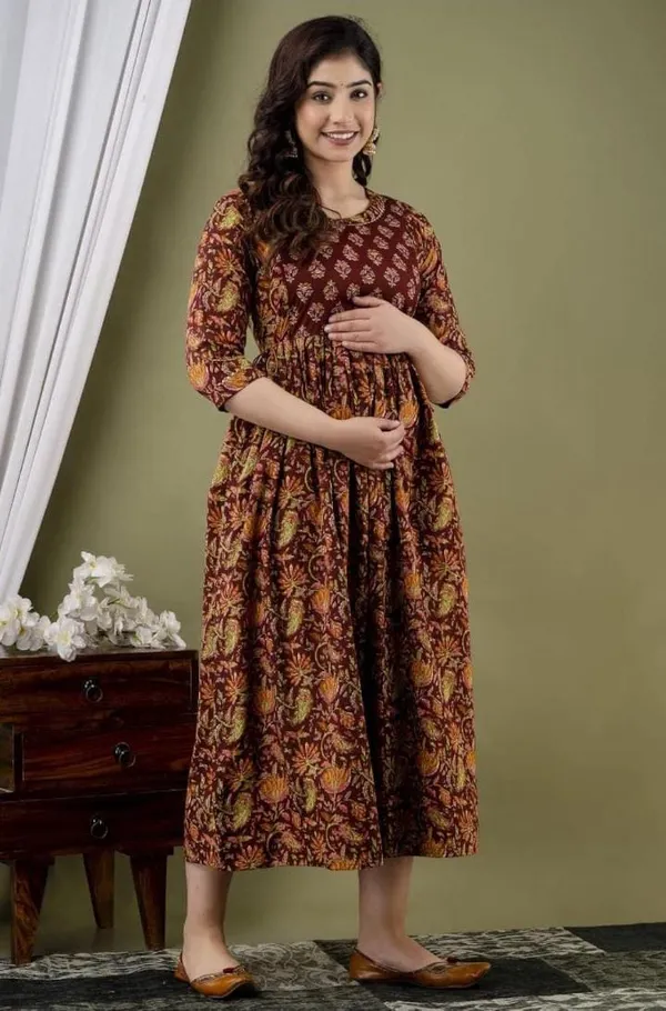 Brounder_cotton_maternity_and_feeding_kurti