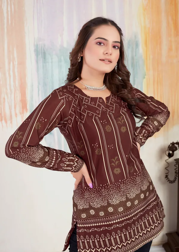 Brown_Choko_Moko__Cotton__Printed_Short_Kurti_With_Full_Sleeves