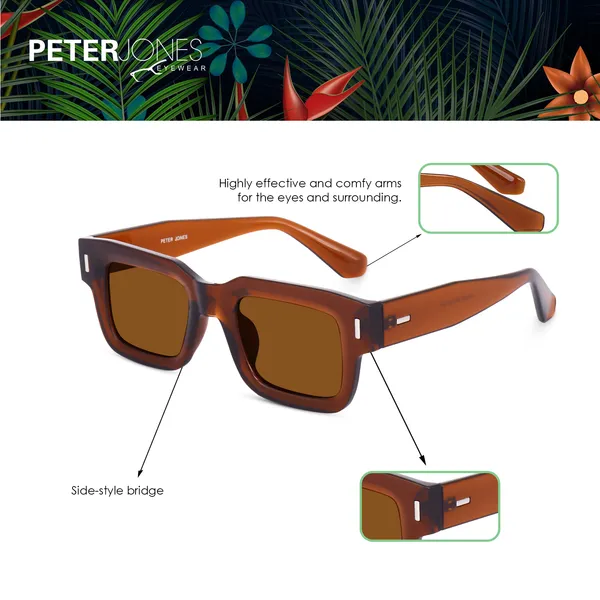 Brown_Large_Square_UV/UB_Protected_Sunglasses_(3688BW)_-_For_Unisex