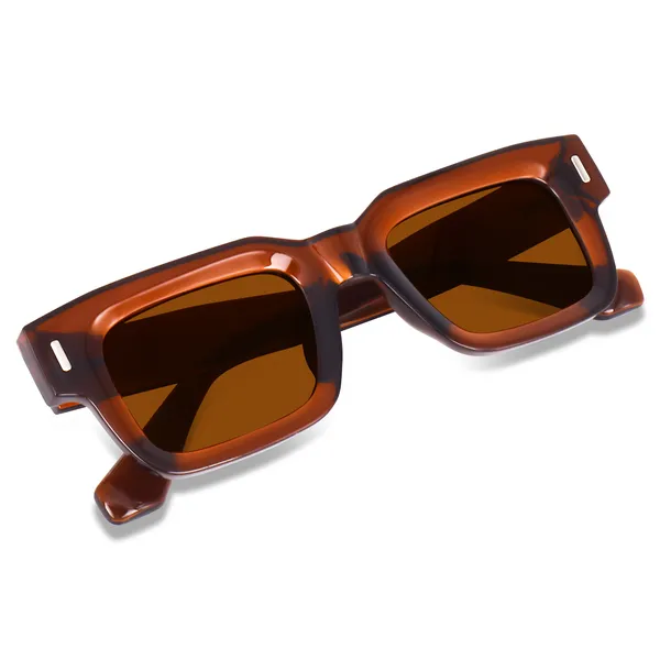 Brown_Large_Square_UV/UB_Protected_Sunglasses_(3688BW)_-_For_Unisex