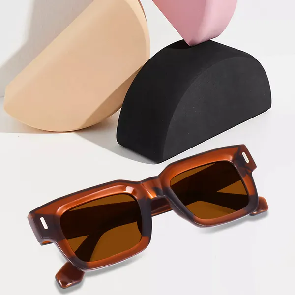 Brown_Large_Square_UV/UB_Protected_Sunglasses_(3688BW)_-_For_Unisex