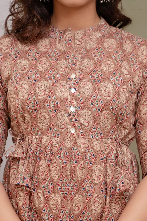 Brown__Floral_Cotton_Printed_Short_Top