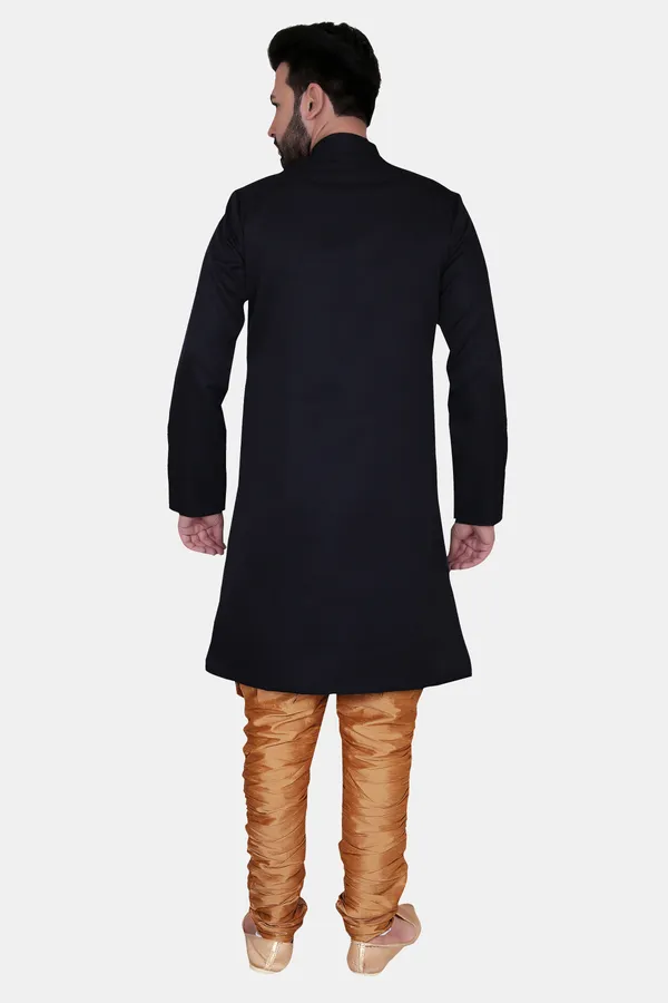Solid_Navy_Blue_Cotton_Blend_Nawabi_With_Heram_Pant