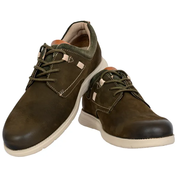 Olive_Leather_Men_Round_Toe_Lightweight_Nubuck_Sneakers