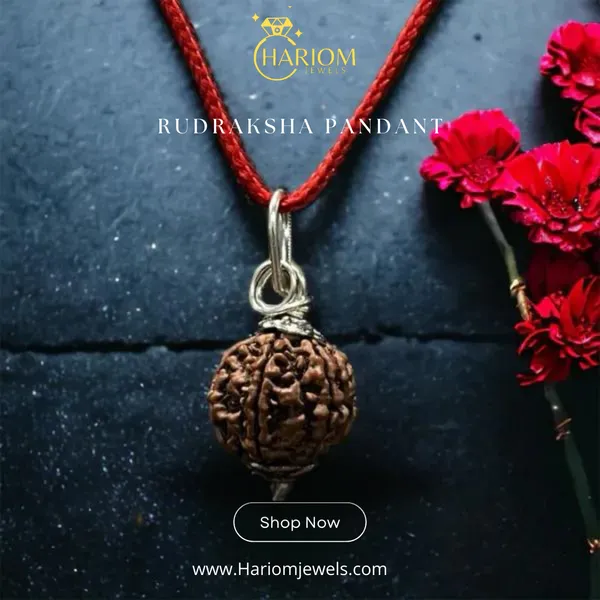 7_Mukhi_Rudraksha_Created_Pendant_With_Lab_Created_Sterling_Silver_Wood_Pendant