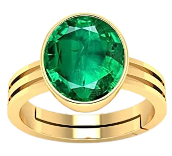 Samriddhi Gems Jewellery Green Panna Emerald Original Gemstone Ashtadhatu Ring for Men Women Adjustable Ring Price in India Buy Samriddhi Gems