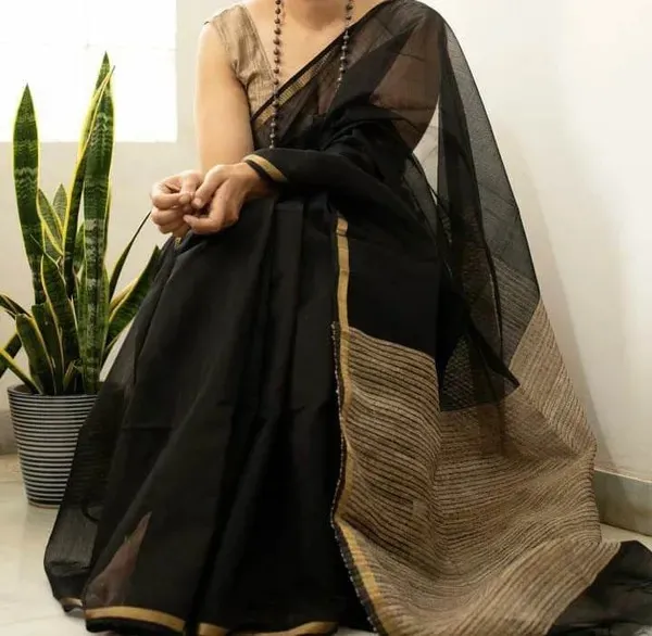 Black_Cotton_Silk_Ghicha_Handloom_Saree